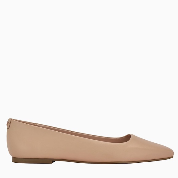 Calvin Klein| Nude Leather Ballerina Flats - Picture 2 of 11
